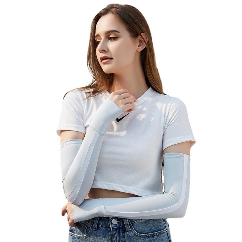Set 2 Găng Tay Chống Nắng Bằng Lụa Mát Tiện Dụng Khi Chơi Thể Thao