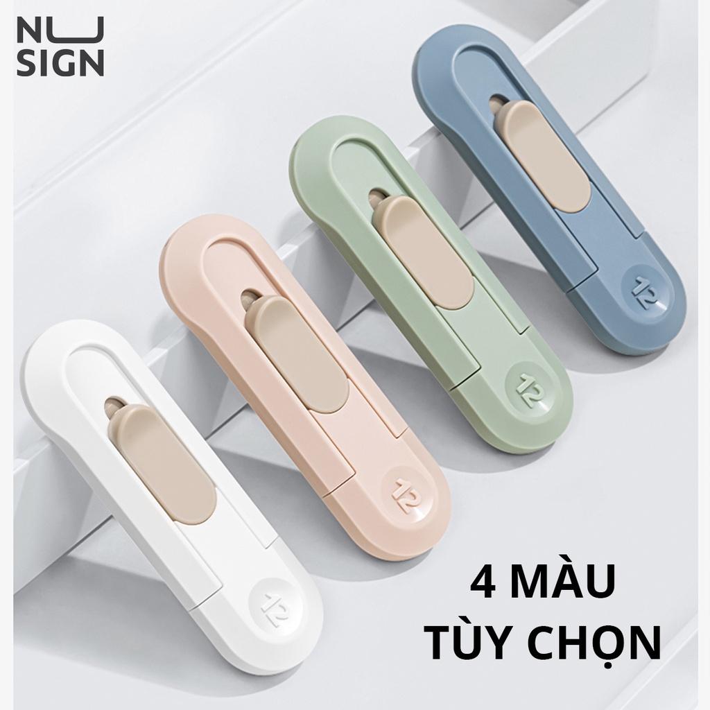 Dao rọc giấy bỏ túi mini cao cấp NUSIGN, lưỡi dao bén, nhỏ gọn dễ cầm, 4 màu - NS065