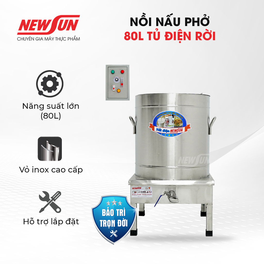 Nồi Nấu Phở Tủ Điện Rời NEWSUN 80L - Hàng chính hãng