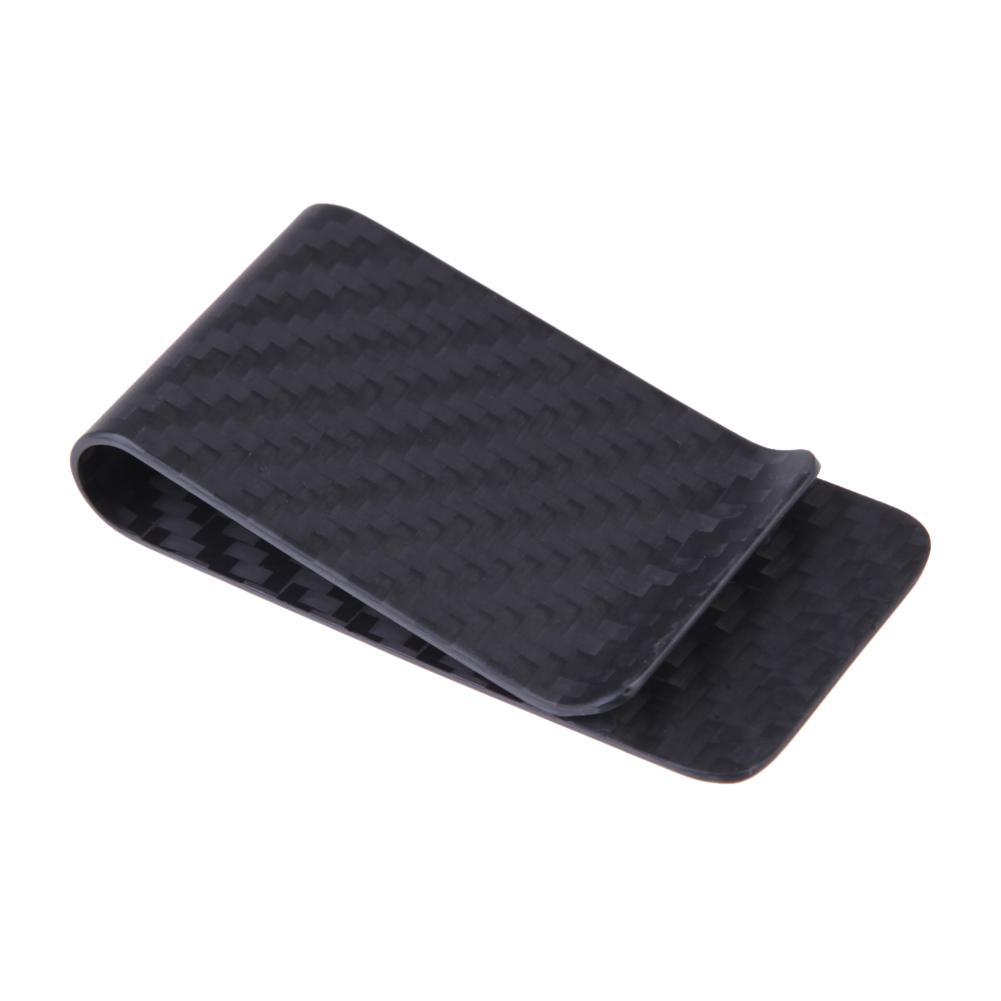 Real Carbon Fiber Money Clip Matte Black Credit Card Holder Money Wallet