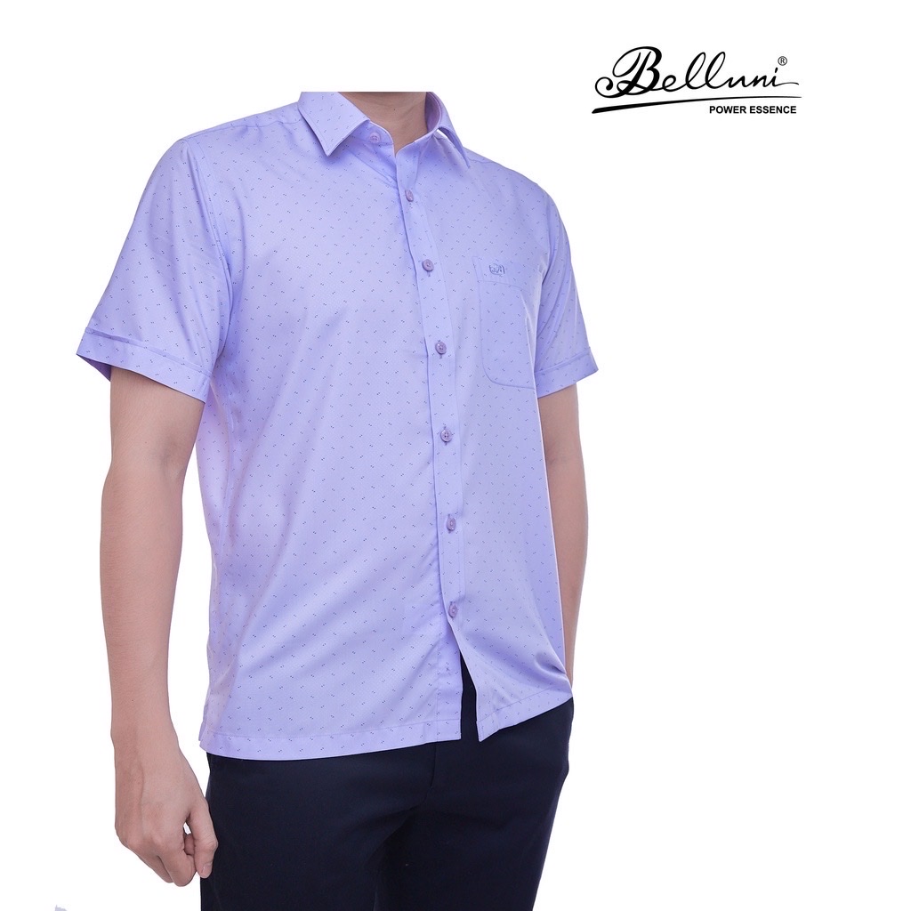 Áo sơ mi nam ngắn tay BELLUNI vải sợi sồi thoải mái thanh lịch - BE.213.V5