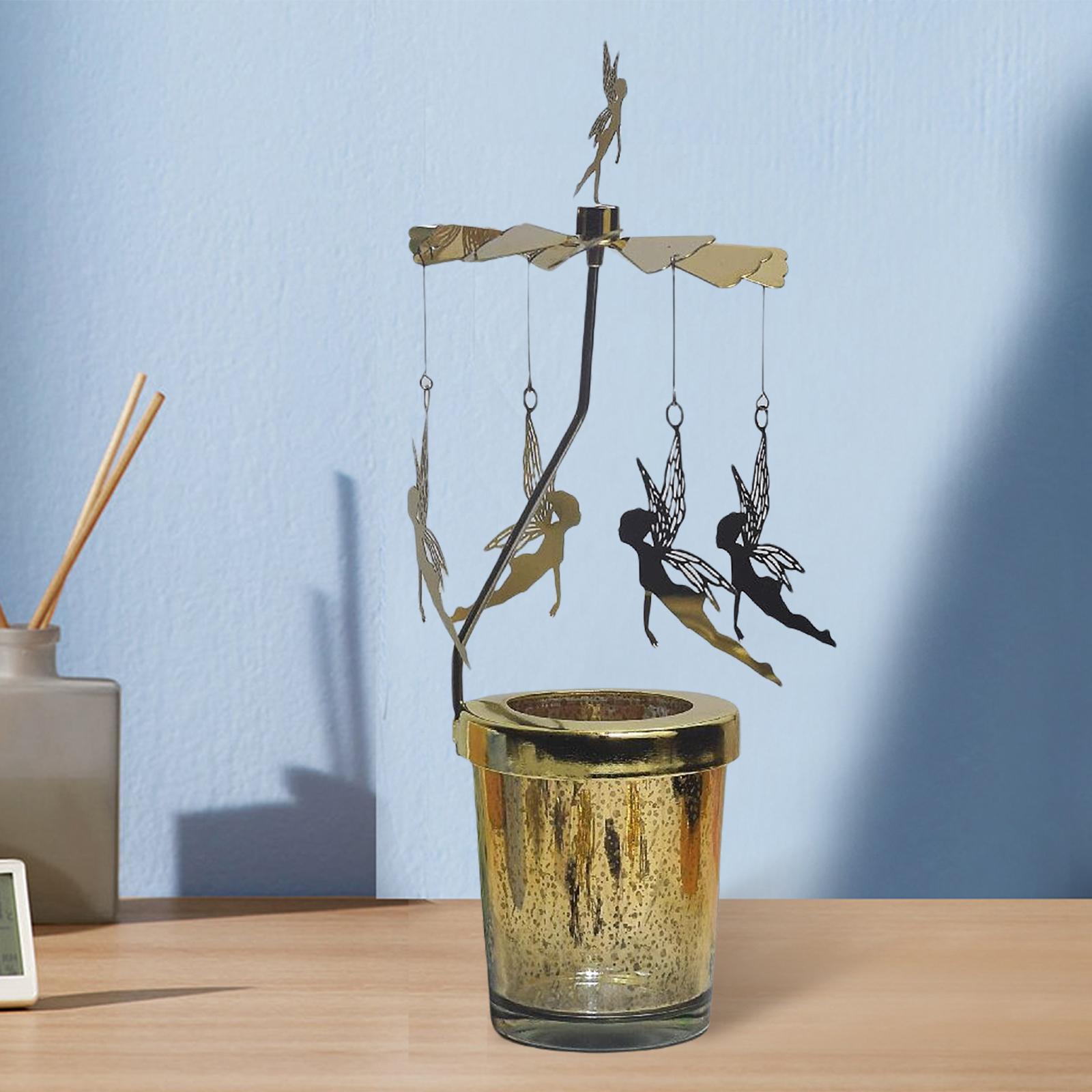 Candle Holder Tea Light Holder Rotating Candlestick for Holiday