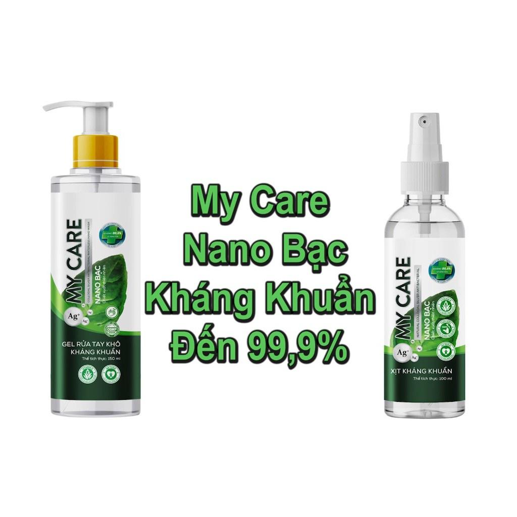 NƯỚC RỬA TAY KHÔ MY CARE NANO BẠC KHÁNG KHUẨN ĐẾN 99,9% 150ML