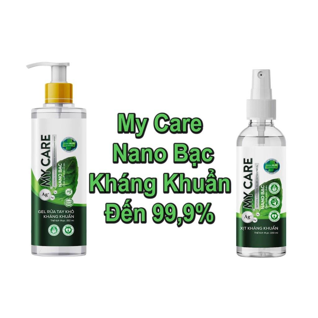 (GIAO HỎA TỐC ) NƯỚC RỬA TAY KHÔ MY CARE NANO BẠC KHÁNG KHUẨN ĐẾN 99,9% 150ML