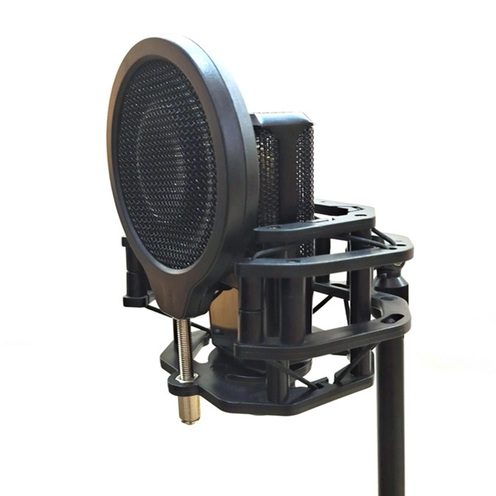 Adjustable Microphone Shock Mount with High Isolation Filter Shield