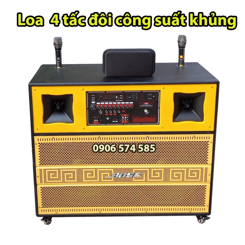 Loa kéo khủng bass 4 tấc đôi công suất cực mạnh, Loa kéo bình 4 tấc đôi có reverb