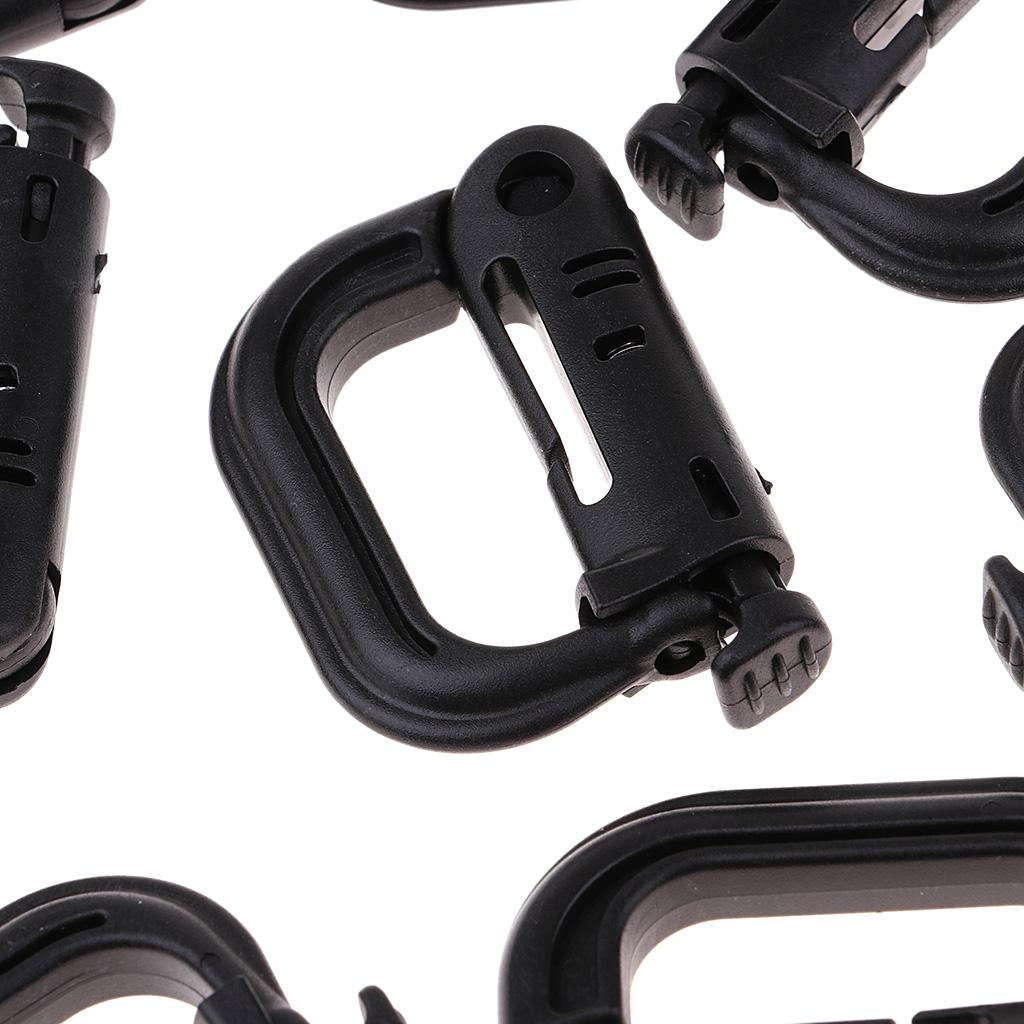 20 Pcs Carabiner Webbing Strap Buckle Climbing Attachment Hook Keychain