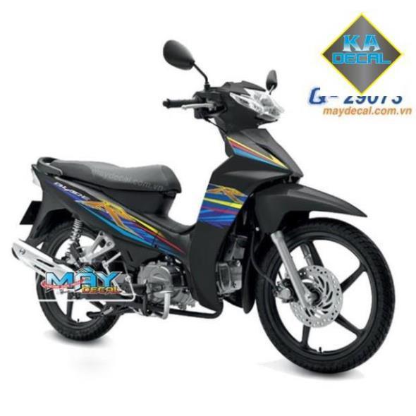 Tem rời Wave Blade 110 R dán xe đen 3 lớp ko bay màu