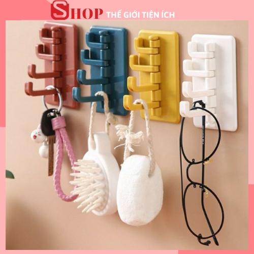 Móc xoay 4 chấu treo đồ dán tường đa năng, treo chìa khóa ,vật dụng cá nhân tiện lợi 88119 THẾ GIỚI TIỆN ÍCH