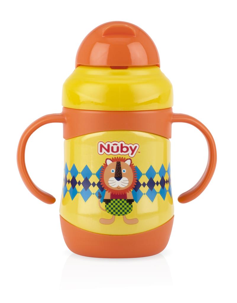 [ 10222-Nuby ] Bình uống nước giữ nhiệt bằng Inox, ống hút 360 độ, 2 chiều nóng lạnh, dung tích 220ml