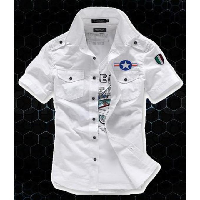 Áo Sơ Mi Nam Cầu Vai Logo Cờ Ý Cao Cấp