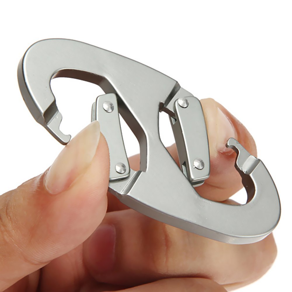 Móc Khóa Phượt Kẹp Leo Núi Dạng Carabiner Hình Số 8 Bằng Nhôm