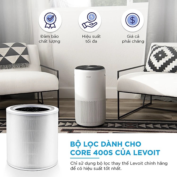 Lõi Lọc Cho Máy Lọc Không Khí Levoit Core 400S RF - Hàng Chính Hãng