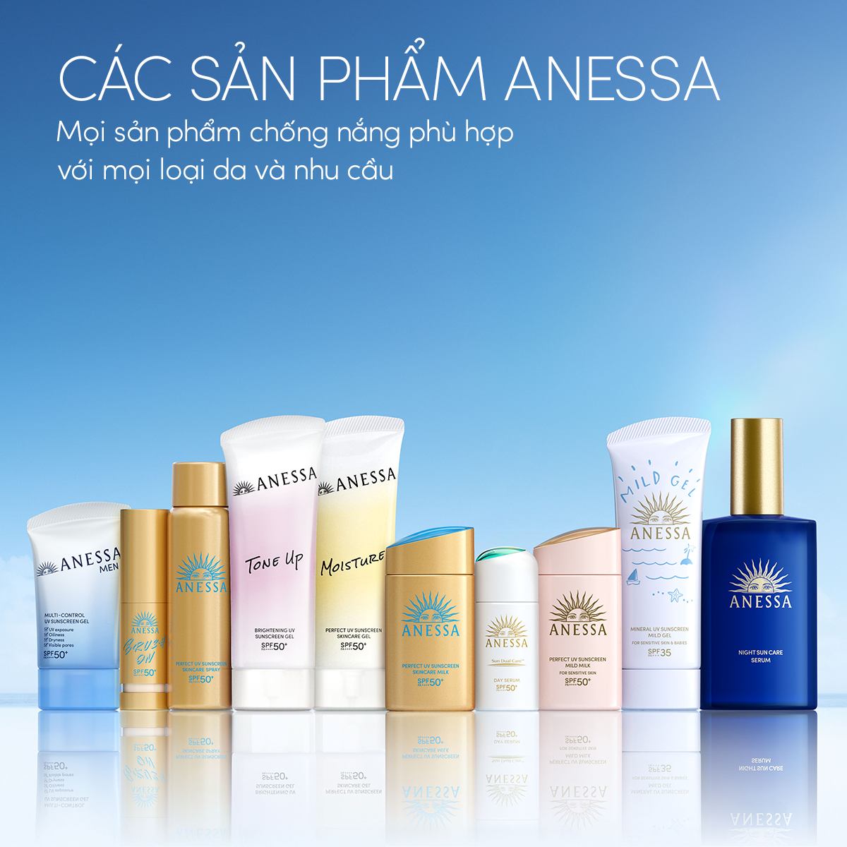 Gel chống nắng dưỡng ẩm màu vàng Anessa Perfect UV Sunscreen Skincare Gel NB SPF50+ PA++++ 90g - MẪU MỚI 2026