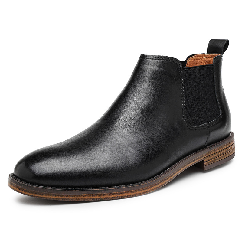 Giày chelsea boots da thật, giày bốt cổ cao big size cỡ lớn 46-47 cho nam cao to chân ú bè - BT218