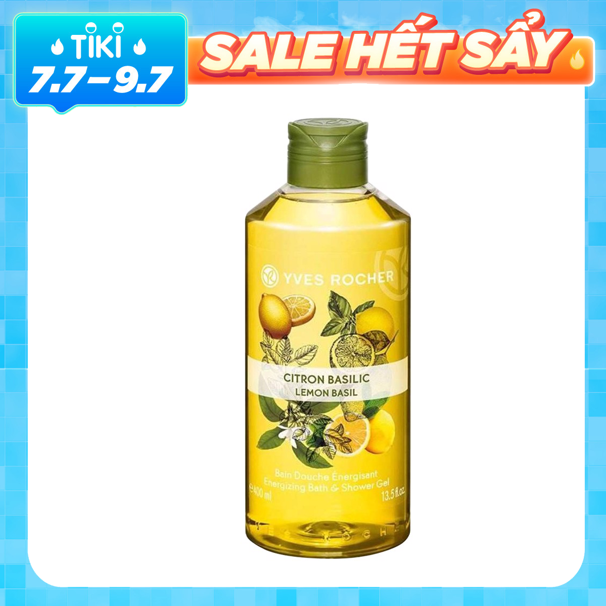 Gel Tắm Hương Chanh Và Húng Quế Yves Rocher Lemon Basil Energizing Bath &amp; Shower Gel 400ml