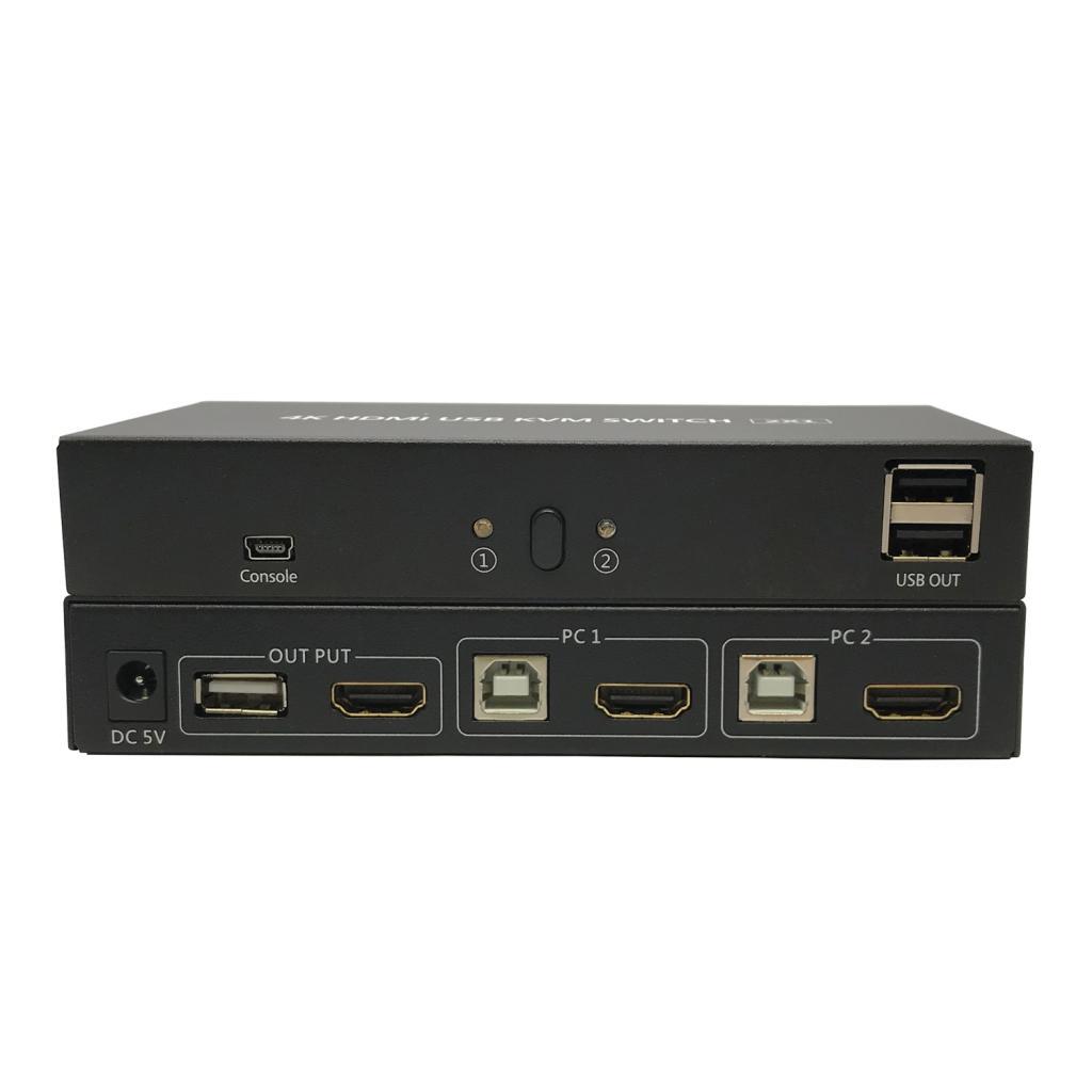 2 Ports Usb Hdmi Kvm Switch Box 4k Hd Vga To Usb Kvm Splitter