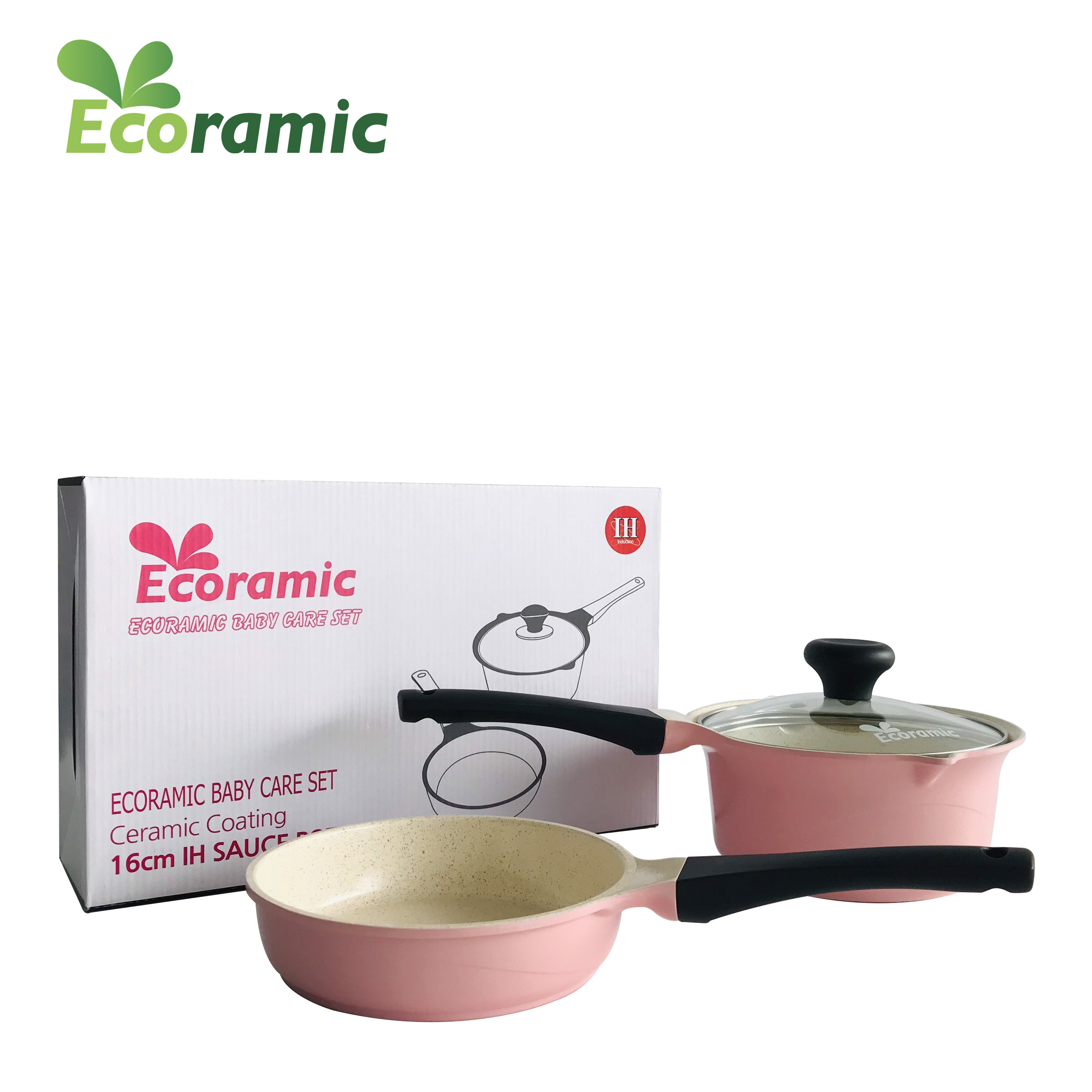 Bộ Nồi Chảo Đáy Từ Baby Care Ecoramic Chính Hãng Cao Cấp, Chống Dính, Siêu Bền , Bảo hành sản phẩm 2 tháng