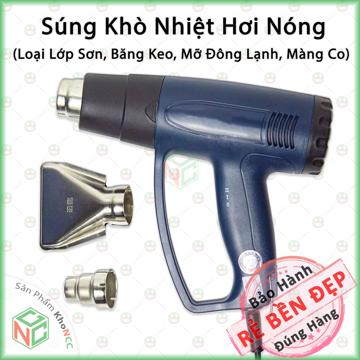 Máy Khò Sấy Nhiệt Hơi Nóng KhoNCC Hàng Chính Hãng - Công Suất 2000w - Súng Chỉnh Gió Chỉnh Nhiệt Theo Ý Muốn - KLM-SKNTL