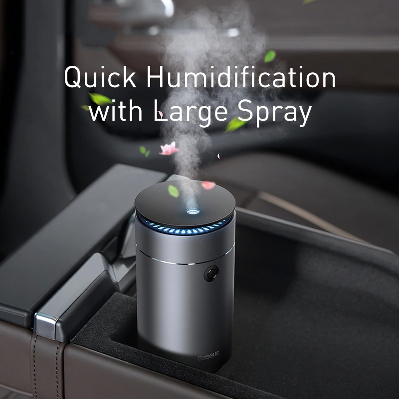 Máy phun sương tạo ẩm, xông tinh dầu mini dùng cho xe hơi Baseus Time Aromatherapy Humidifier (75ml , Alloy Air Humidifier Aroma for Car) - Hàng chính hãng