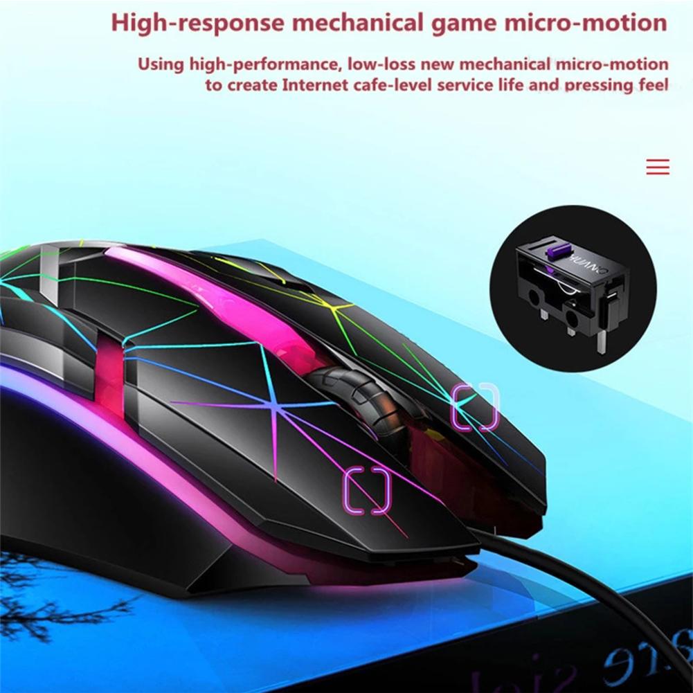 Quang USB Chuột Chơi Game Có Dây Led RGB 1200DPI Chuột Máy Tính 3 Phím Ergonomic Chuột 3D Đi Đêm Hay Cơ Học dành Cho Máy Tính Laptop