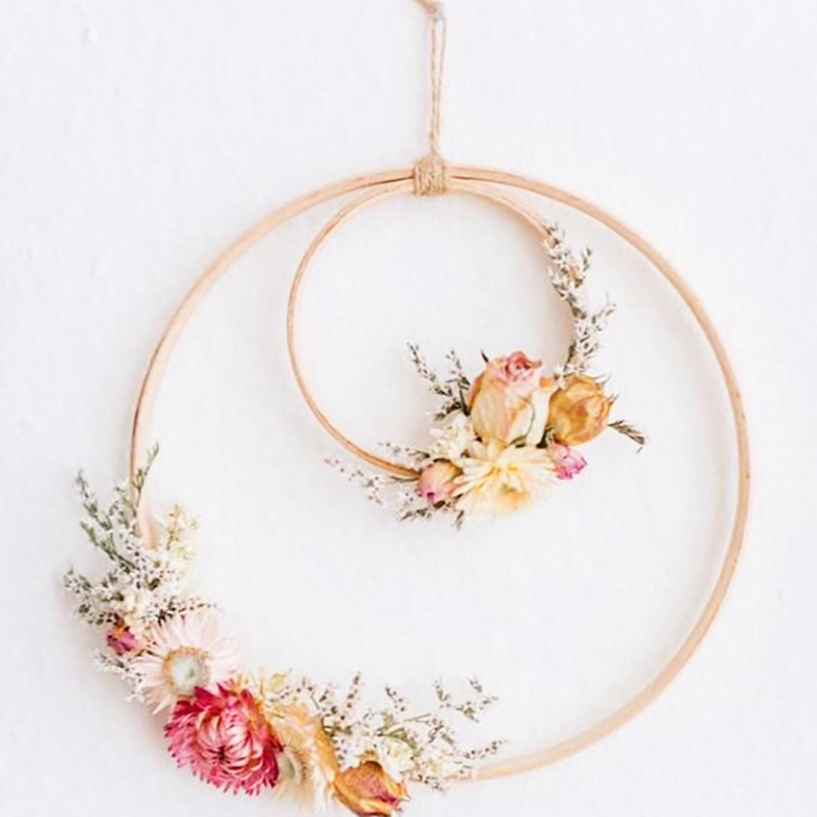 2Pcs Embroidery Hoops Bamboo Macrame Ring for DIY Wedding Home