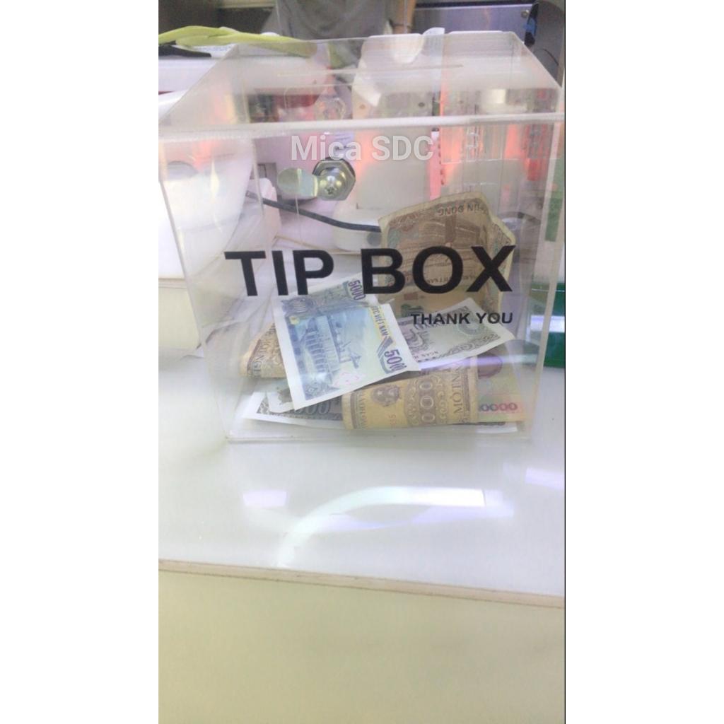 Hộp Đựng Tiê`n Tip - TIP BOX bằng mica có ổ khóa