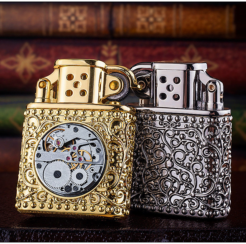 Vỏ Hột Quẹt Bật Lửa Xăng ZORRO Z506-638 Họa Tiết Hoa Văn Cỗ Máy Đẹp Độc Lạ - Dùng Xăng Bấc Đá