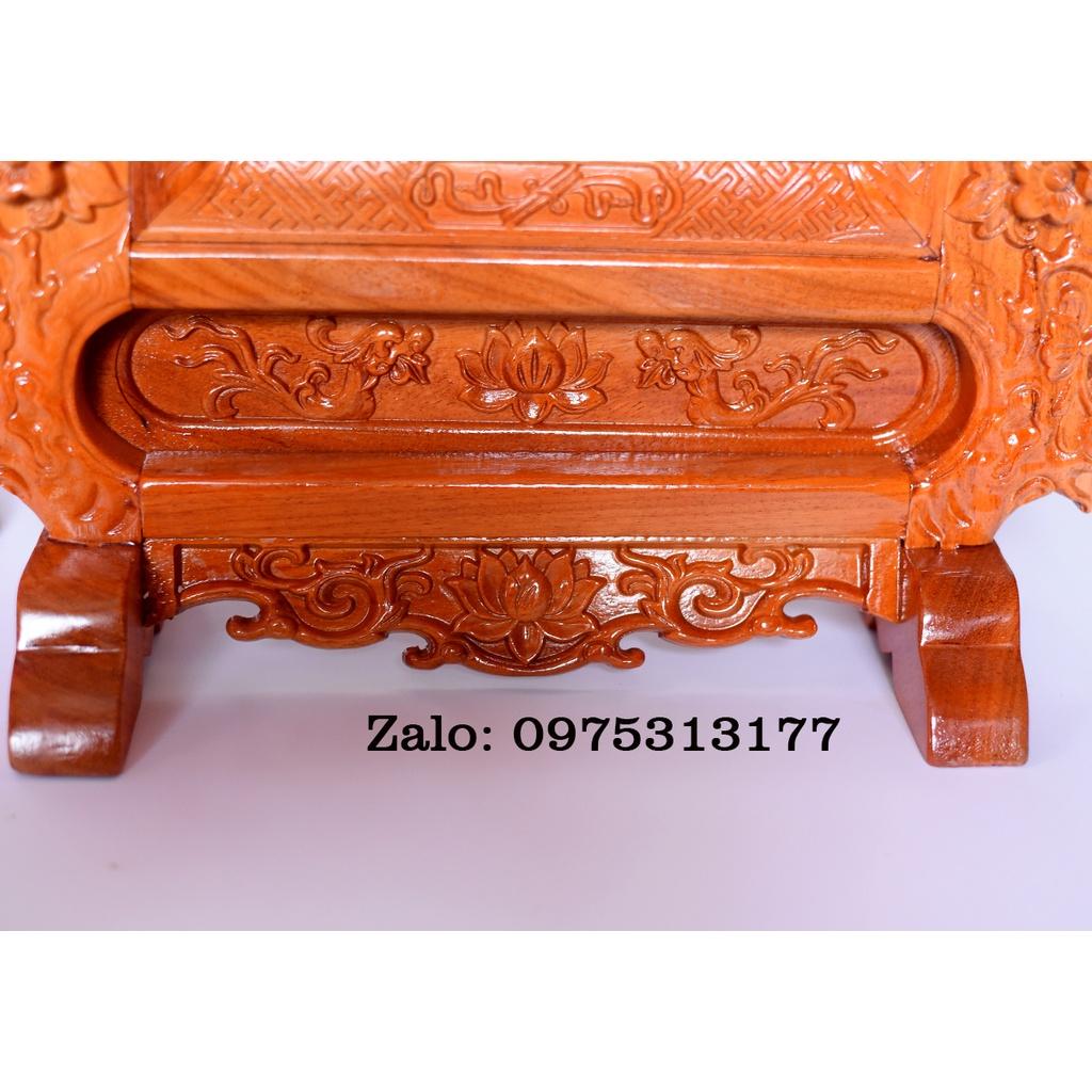 KHUNG HÌNH ẢNH THỜ MAI GẤM GỖ GÕ 20 X 25