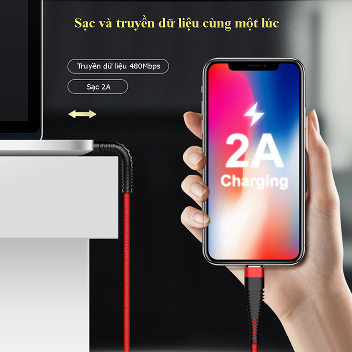 Cáp Sạc Điện Thoại dành cho IPhone/IPad 1 mét màu xanh