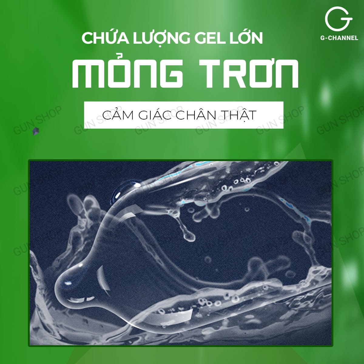 Bao cao su OKHQ - Hương bạc hà kèm 1 chiếc BCS Gun Super Thin