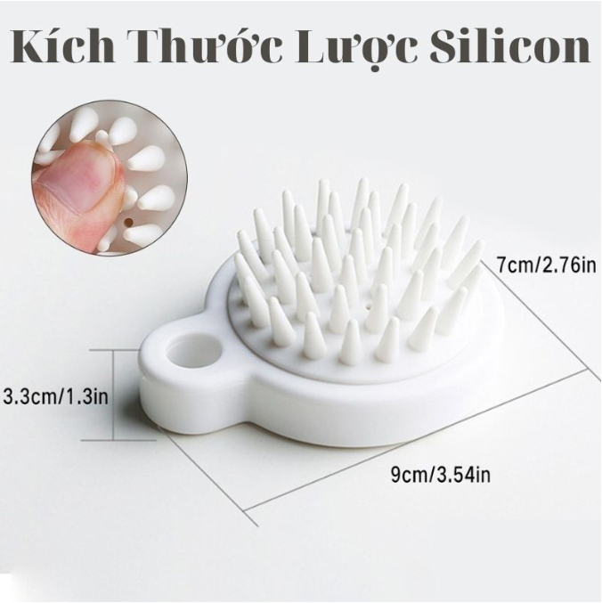 Lược Gội Đầu Silicone Nhật Bản Masage Đầu Giảm Stress Rụng Tóc, Bàn Chải Gội Đầu Làm Sạch Da Đầu, Kích Thích Mọc Tóc GD728-LuocMuji