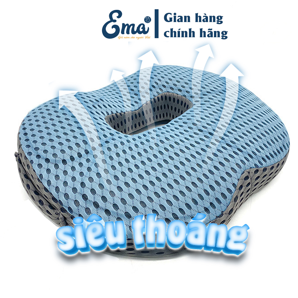 Gối ngồi lót mông y tế chống trĩ, đau xương cụt, ê mỏi mông cho dân văn phòng, lái xe, thu ngân, sinh viên...Chính hãng Ema - Hàng nhập khẩu