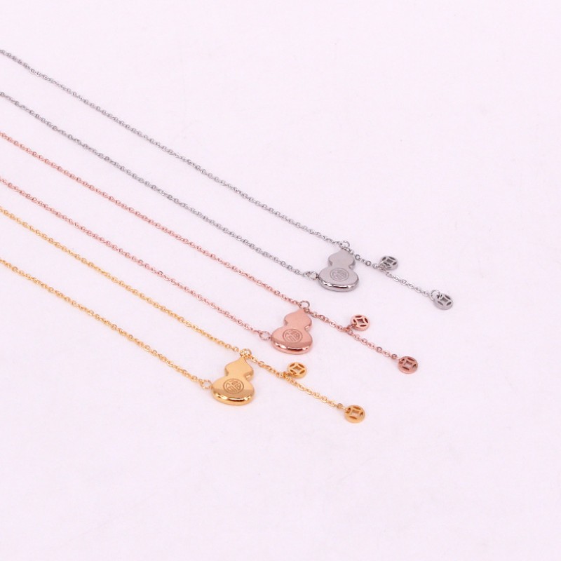 Dây Chuyền Hồ Lô Kim Tiền May Mắn Titan Ko Đen TT 3098 - 1 Cái