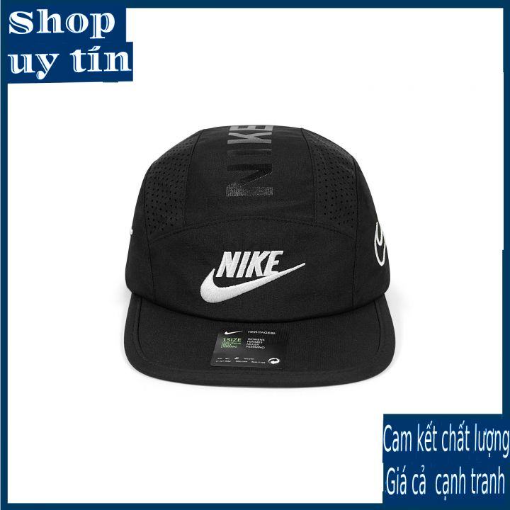 Freeship - MŨ/NÓN KẾT LƯỠI TRAI NIK AIR HERI THỂ THAO DÙ GIÓ KHÓA NHỰA THỜI TRANG NAM NỮ CAO CẤP - màu đen / màu trắng