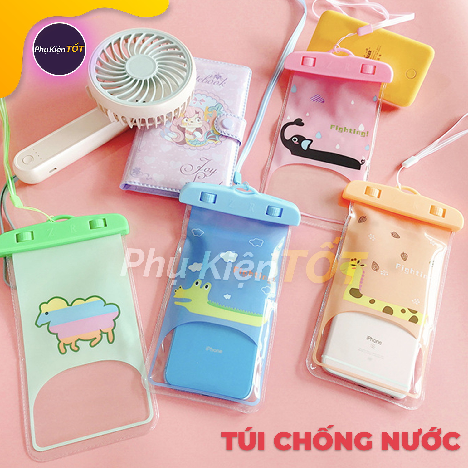 Túi chống nước WaterProof OEM dành cho điện thoại hình thú dễ thương - Màn hình từ 6.7 inch trở xuống (Màu Ngẫu Nhiên)