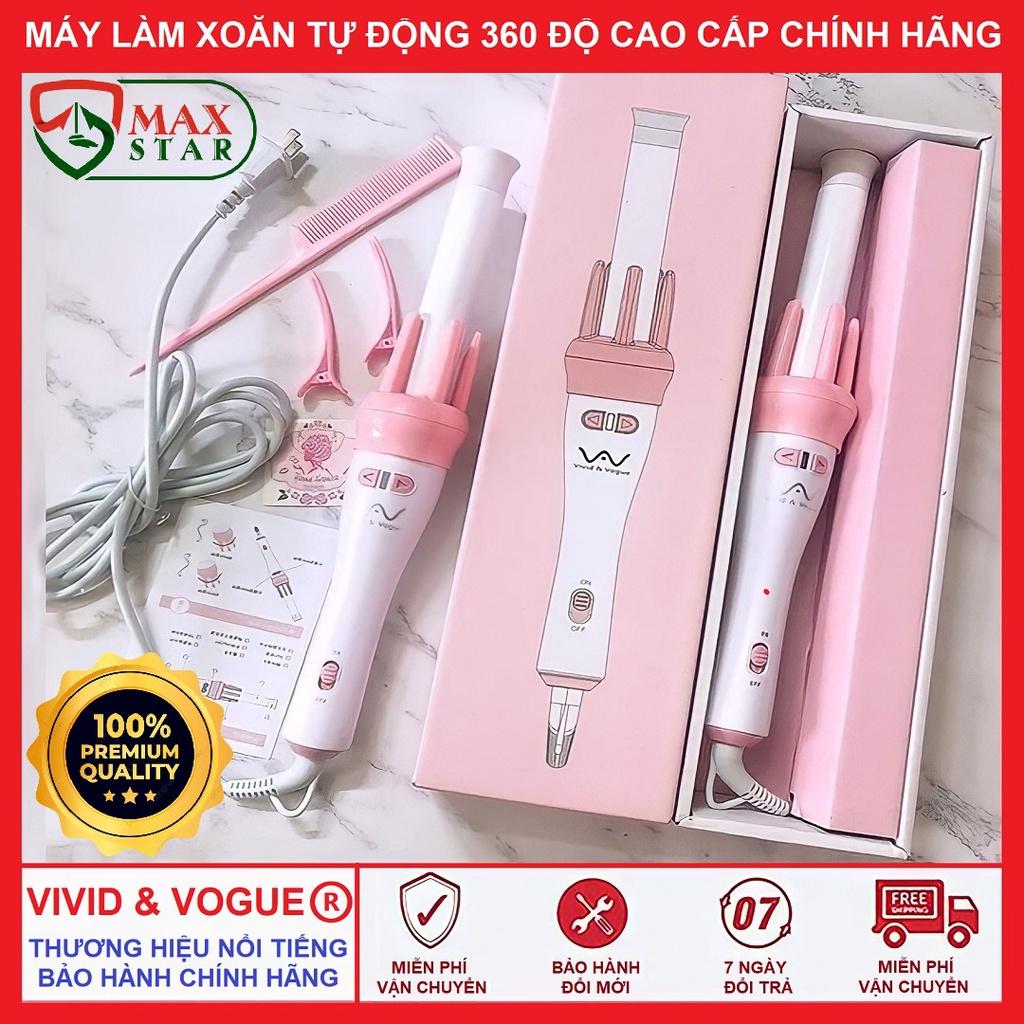 Máy uốn tóc tự động xoay 360 VIVID VOGUE thông minh cao cấp Máy làm xoăn tóc mini tự động