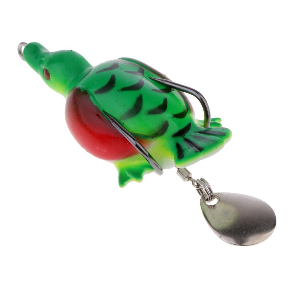 2pcs Plastic Fishing Lure Bait Life-like Duck Spoon Lures Hook Baits Tackle Green, Yellow