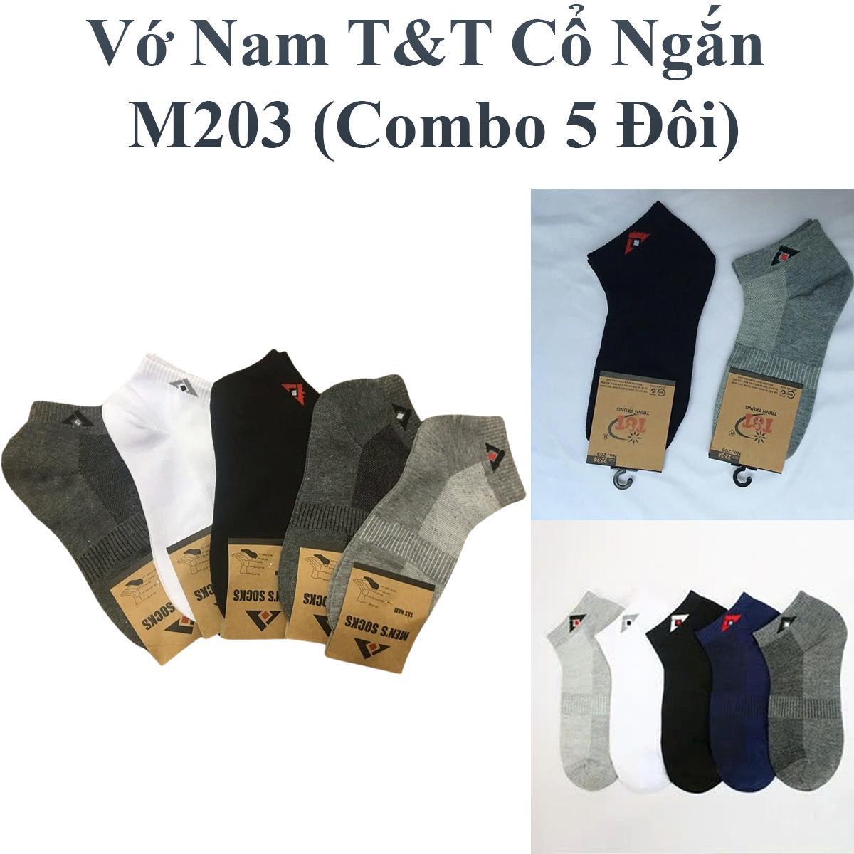 Combo 5 Đôi Vớ Nam T&amp;t Cổ Ngắn M203