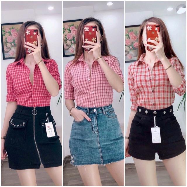 Áo sơ mi kẻ cổ đức dài tay thiết kế