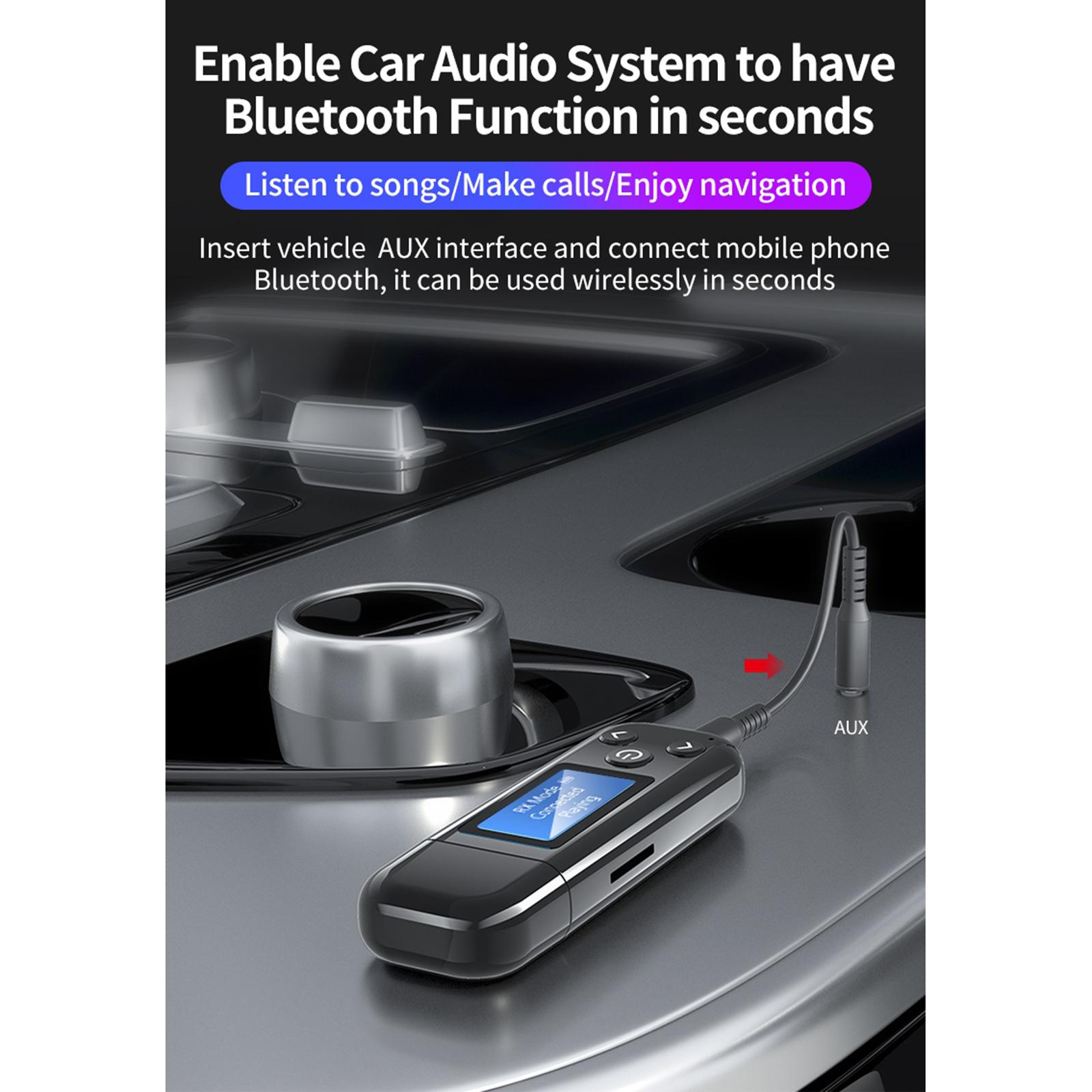 Bluetooth Transmitter for TV,Bluetooth Adapter Receiver with LCD Display,USB Bluetooth Transmitter for TV Car PC