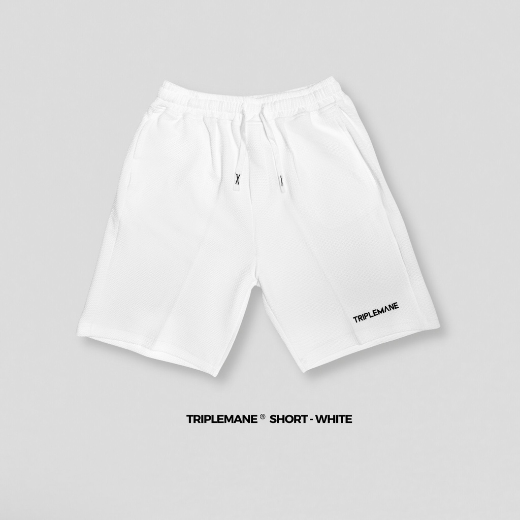 Quần Short nam nữ Basic White - vải WAFFLE cao cấp, bề mặt tổ ong thấm hút tốt, cách nhiệt, không nhăn