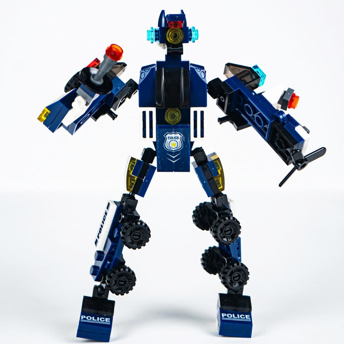 Đồ Chơi Lắp Ráp Chiến Binh Cảnh Sát Siêu Cấp 6 Trong 1 - Super Police Warrior - Toys&amp;Joys 8971-6 (135 Mảnh Ghép)