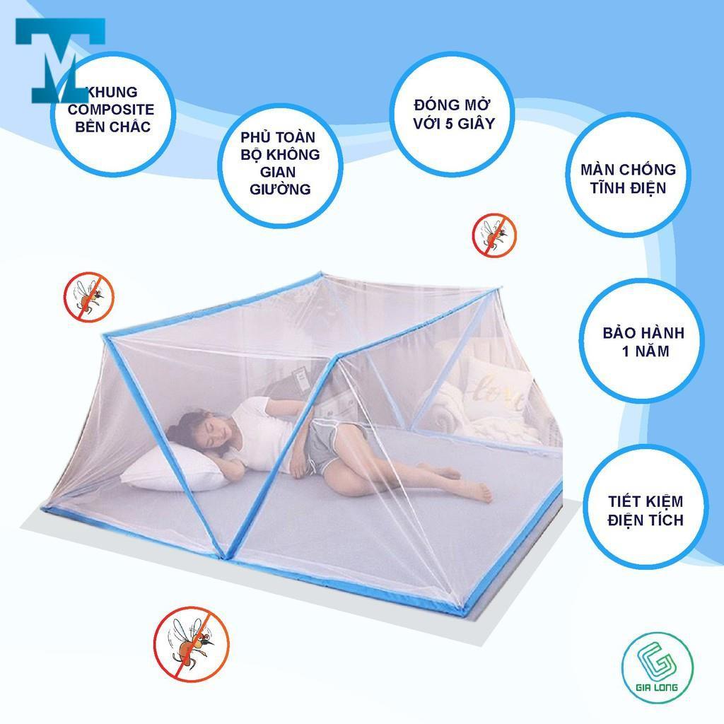 Màn chụp gấp gọn 1m/1m4/1m6/1m8 mùng chụp thông minh Gia Long