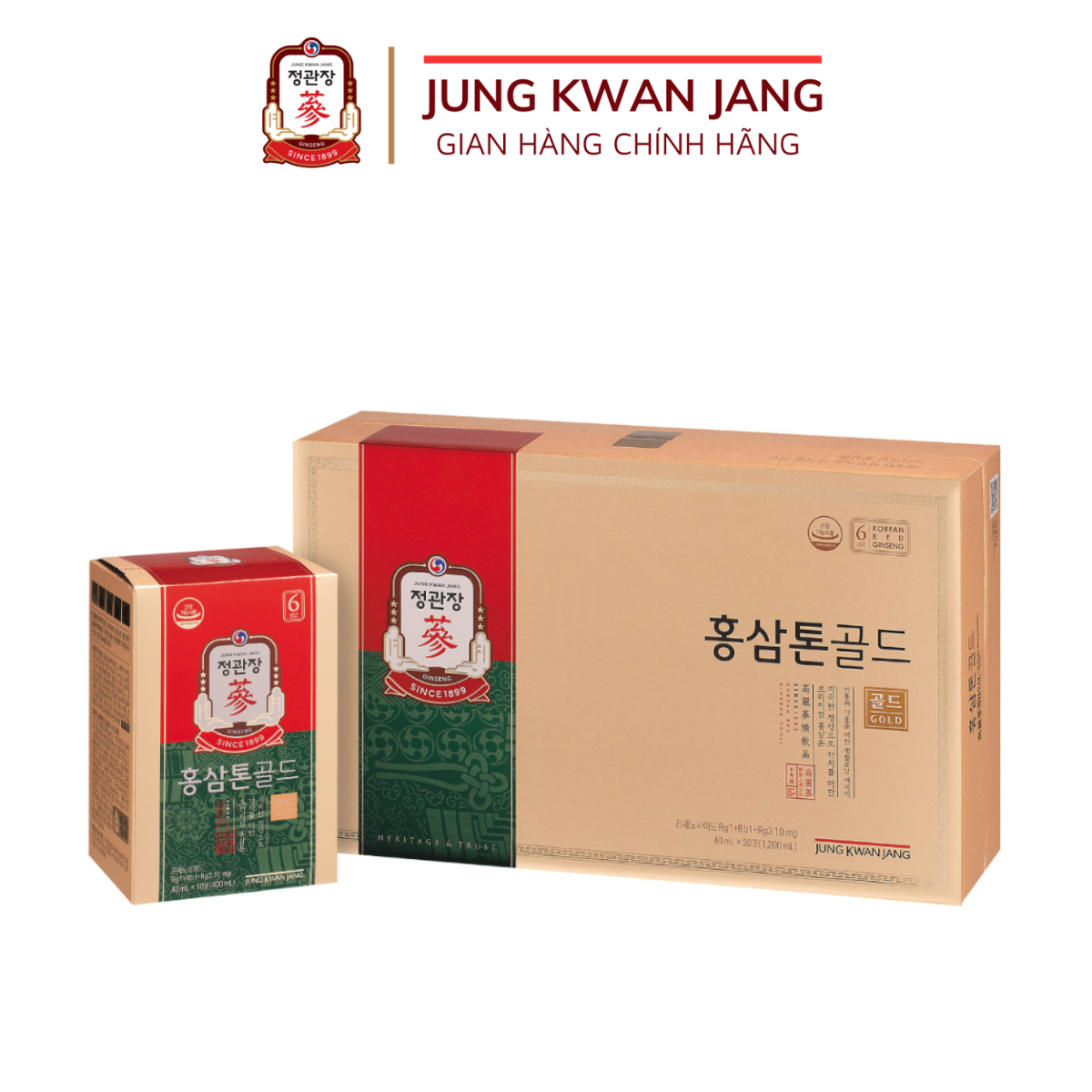 Nước Hồng Sâm Hàn Quốc Pha Sẵn KGC Jung Kwan Jang Tonic Gold (40ml x 30 gói)
