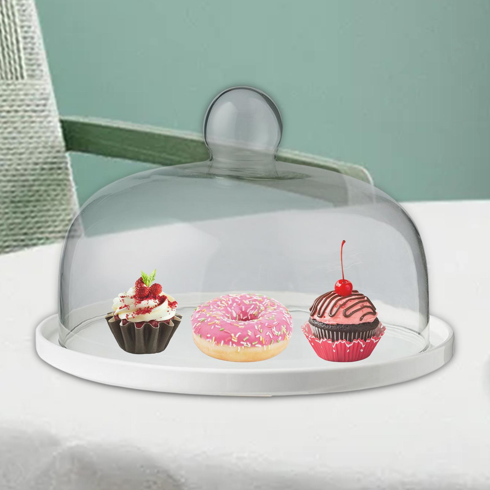 Round Cake Stand with  Cover Serving Tray for Wedding Cheese Decor