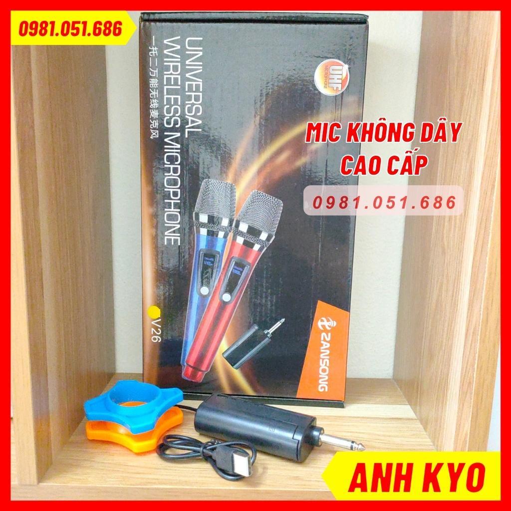 Mic Không Dây Cao Cấp ZANSONG Cao Cấp. Có Thể Kết Nối Loa Kéo, Âm Ly,Mic Thu Âm. Tặng Kèm Pin Gắn Mic. Bảo Hành 12 Tháng