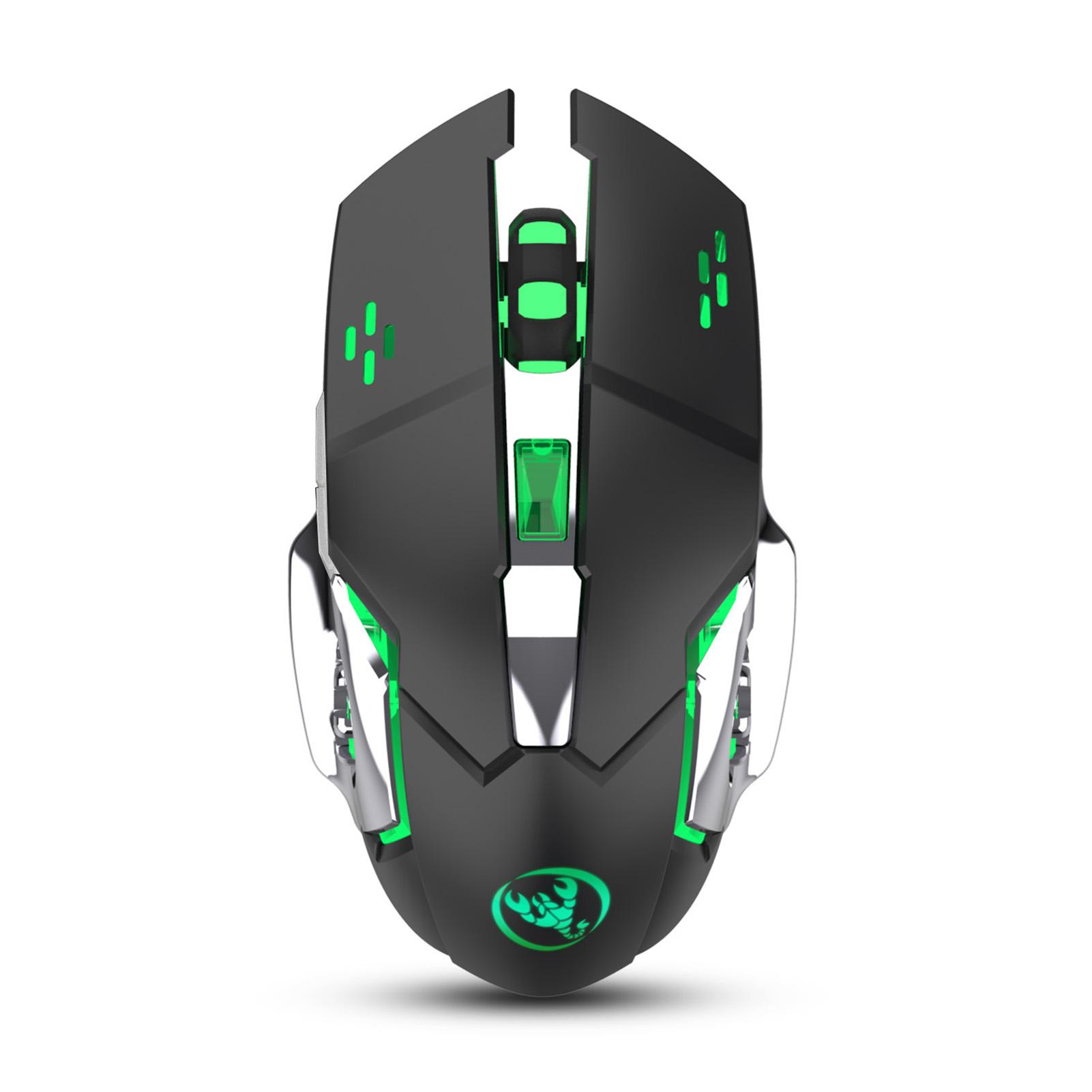 HXSJ M70 2.4G Wireless Charging Game Mouse Colorful Breathing Light Gaming Mouse with Adjustable DPI for PC Notebook
