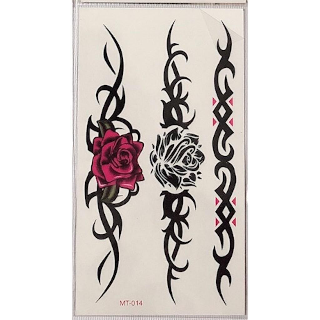 Hình xăm dán hoa hồng vòng tay 10x20cm- tặng đồng size khi mua từ 5 tấm