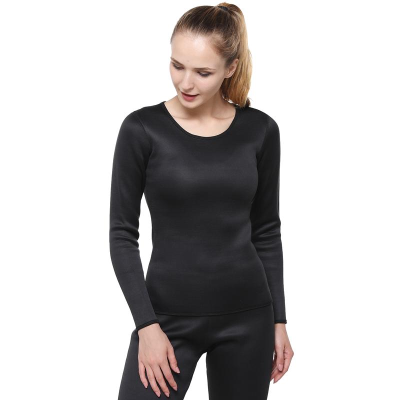 Phụ Nữ Mới Nhiệt Đồ Lót Cao Cấp Neoprene Áo Sơ Mi Nhiệt Shapers Mùa Đông Quần Áo Ấm Tee Mồ Hôi Xông Hơi Áo Sơ Mi Quần Lót Không Đường May Thân Mật